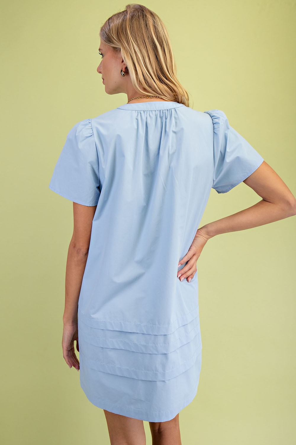 Madeline Pleated Poplin Mini Dress