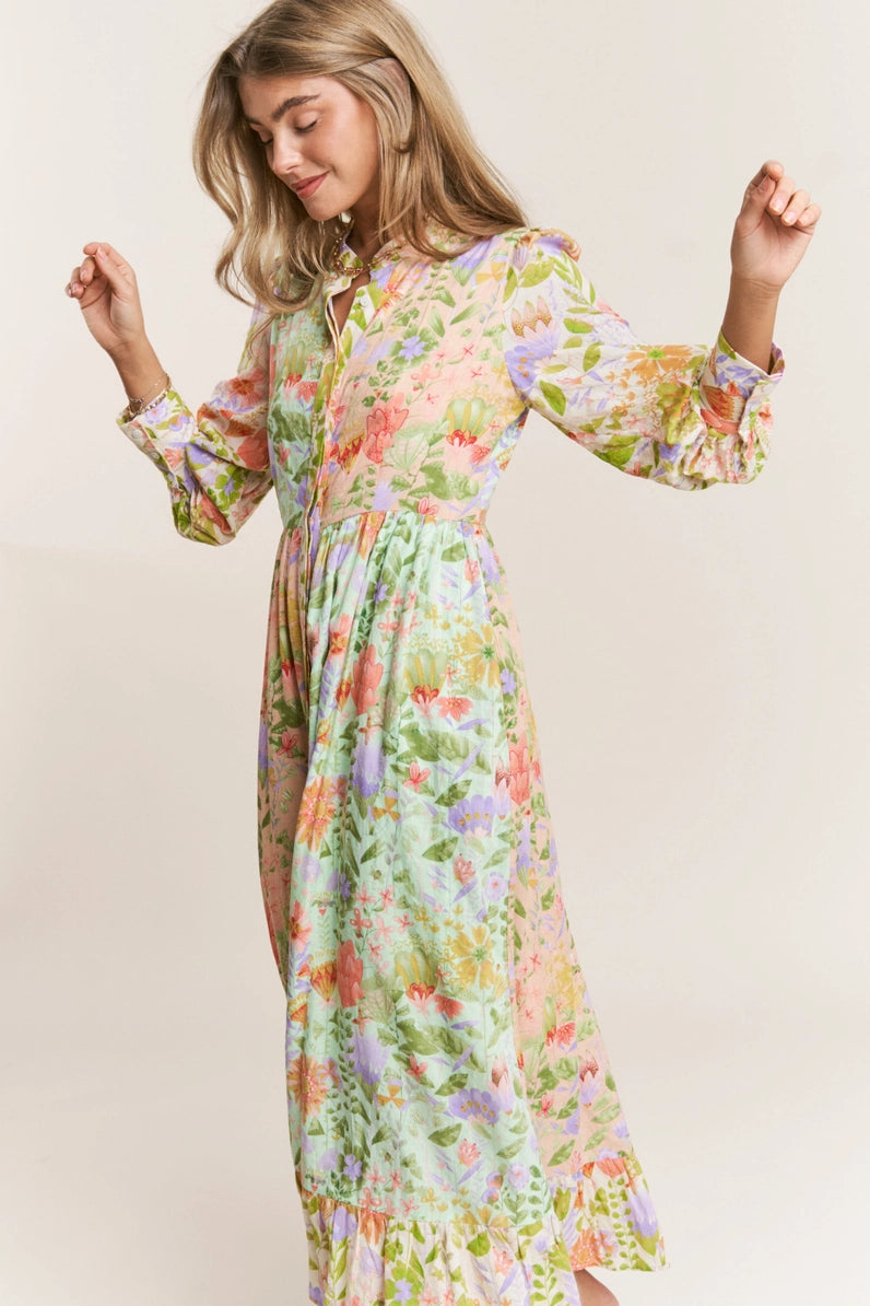 Meadow Bloom Midi Dress