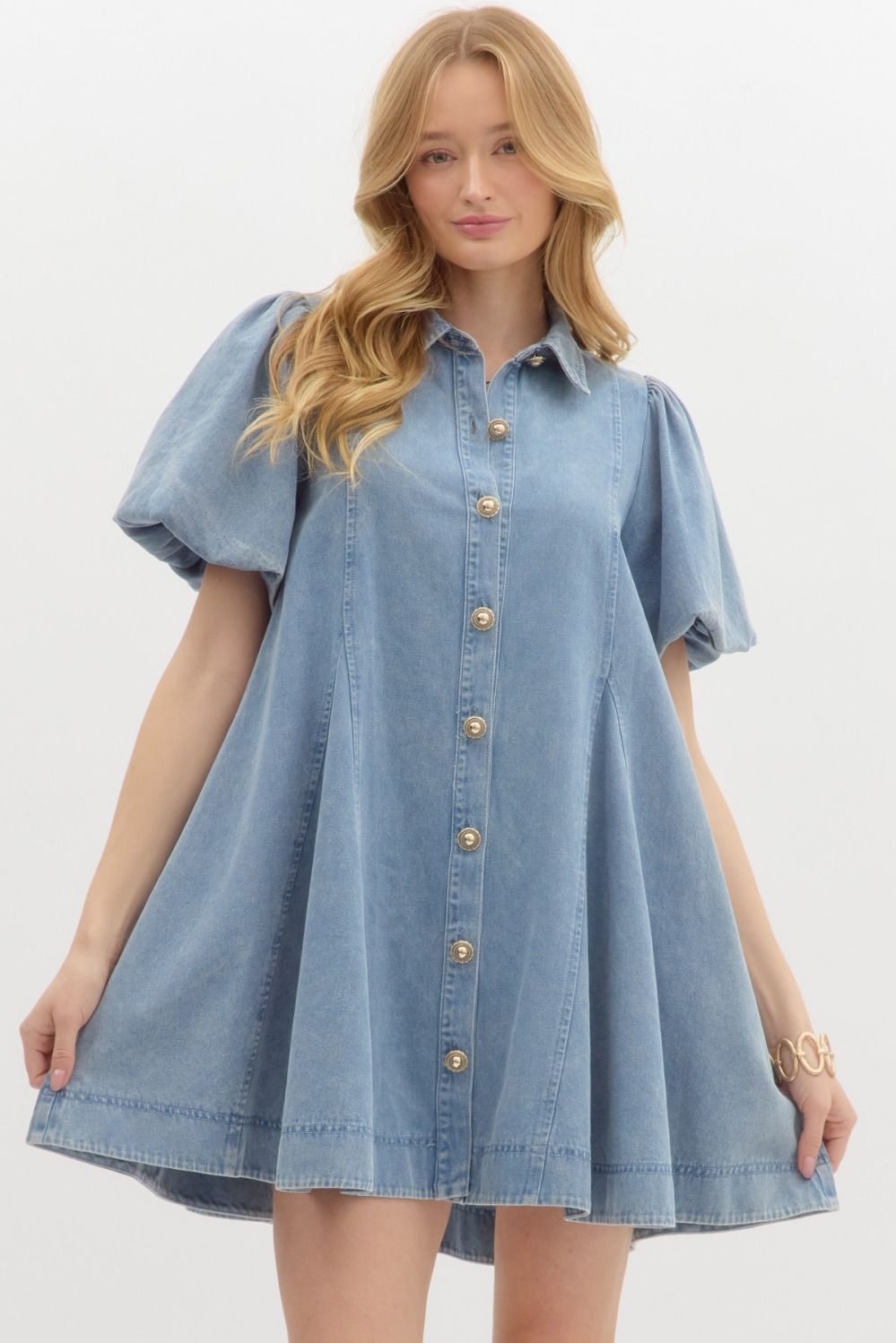 The Harper Denim Swing Dress
