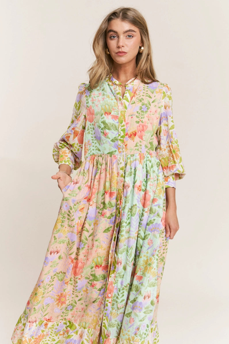 Meadow Bloom Midi Dress