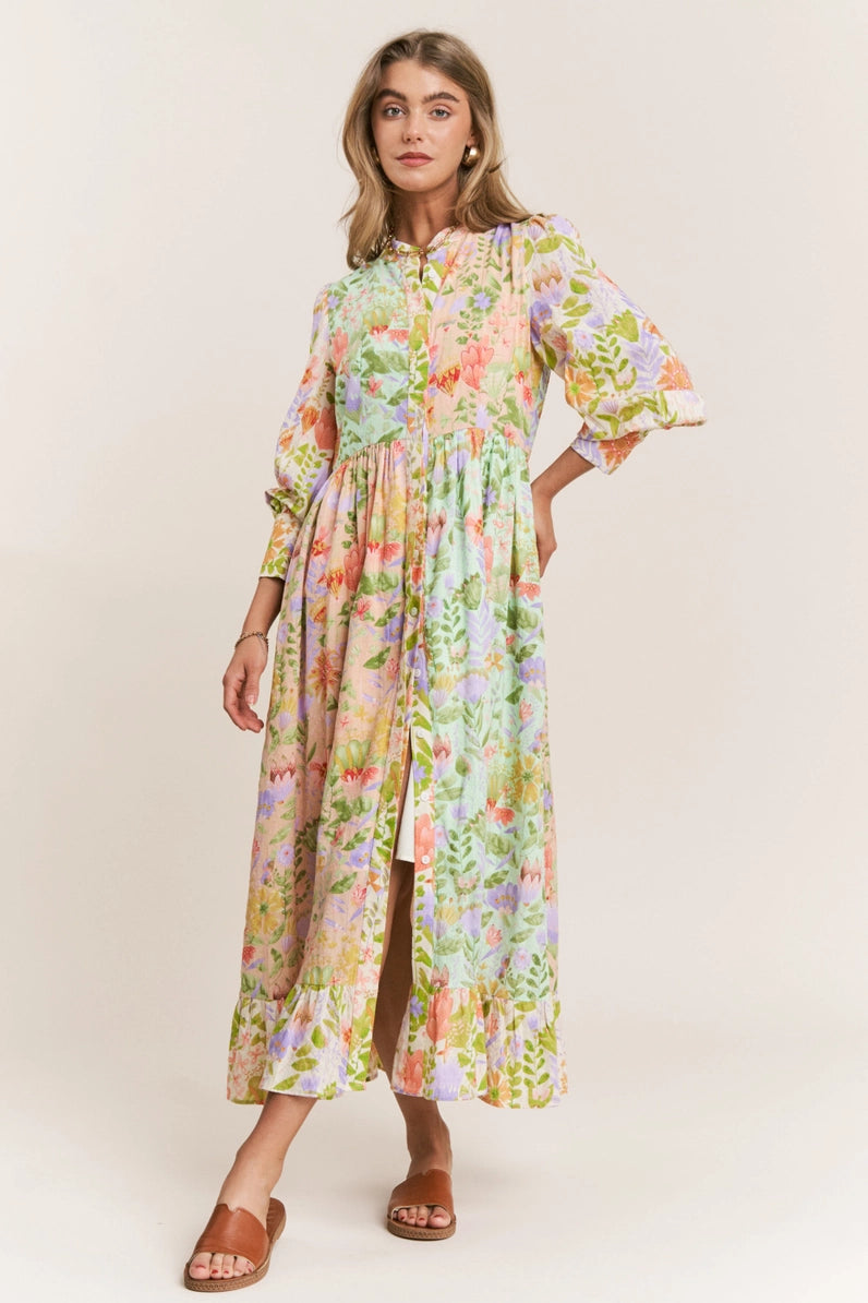 Meadow Bloom Midi Dress