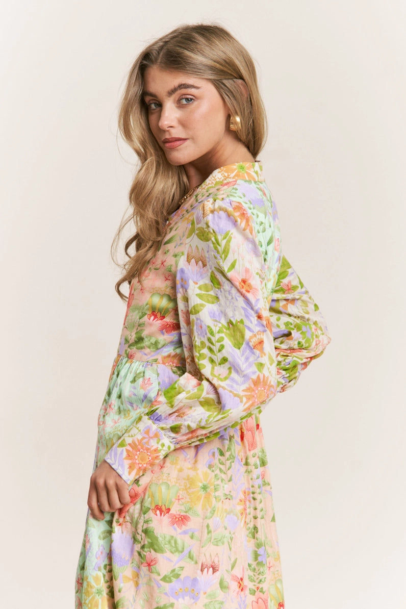Meadow Bloom Midi Dress