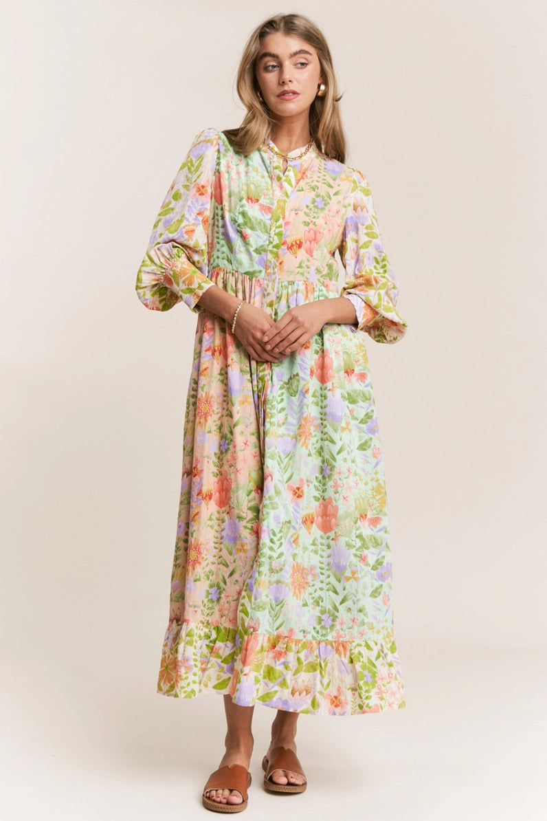 Meadow Bloom Midi Dress
