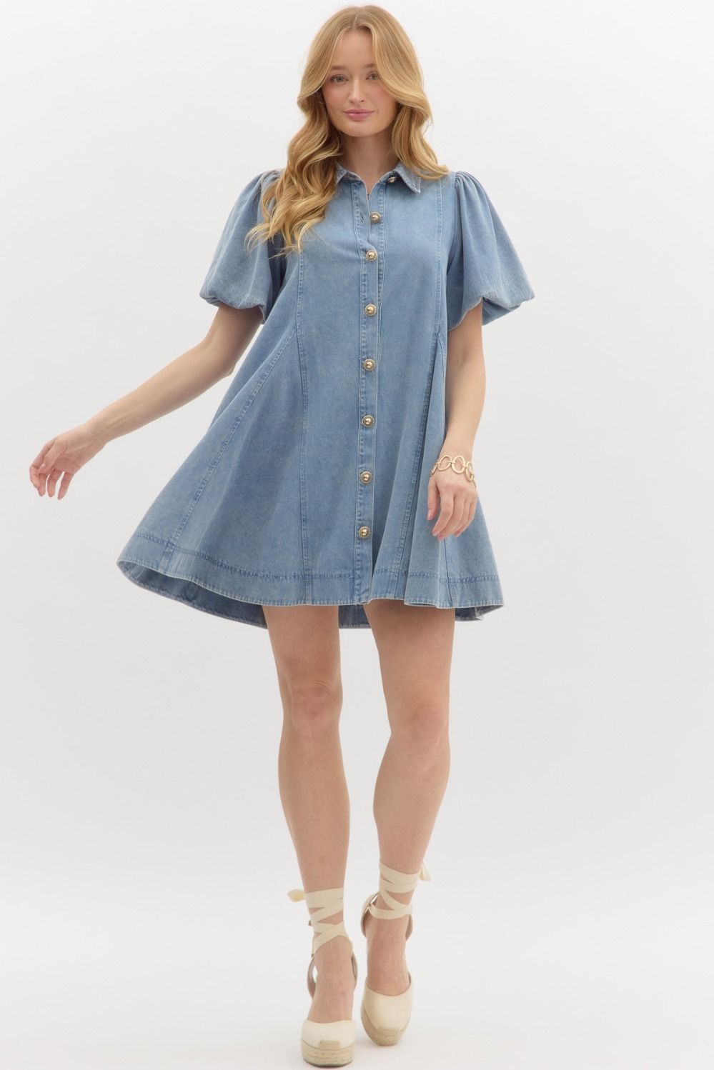 The Harper Denim Swing Dress