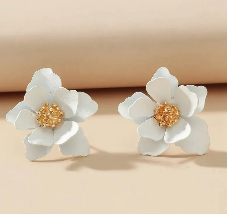 Frosted Rose Earrings