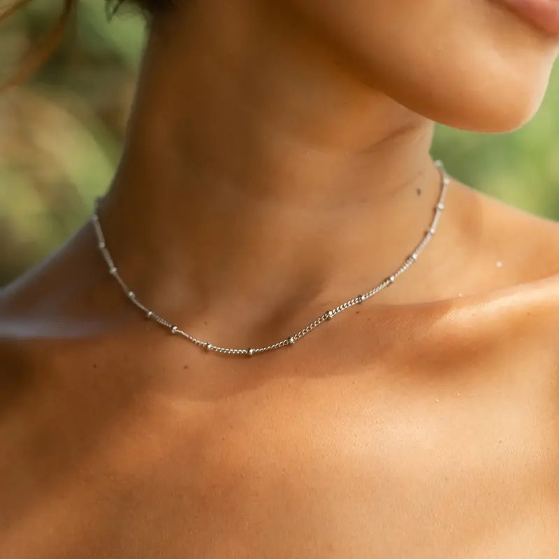 Pure Elegance Bead Decor Chain Necklace
