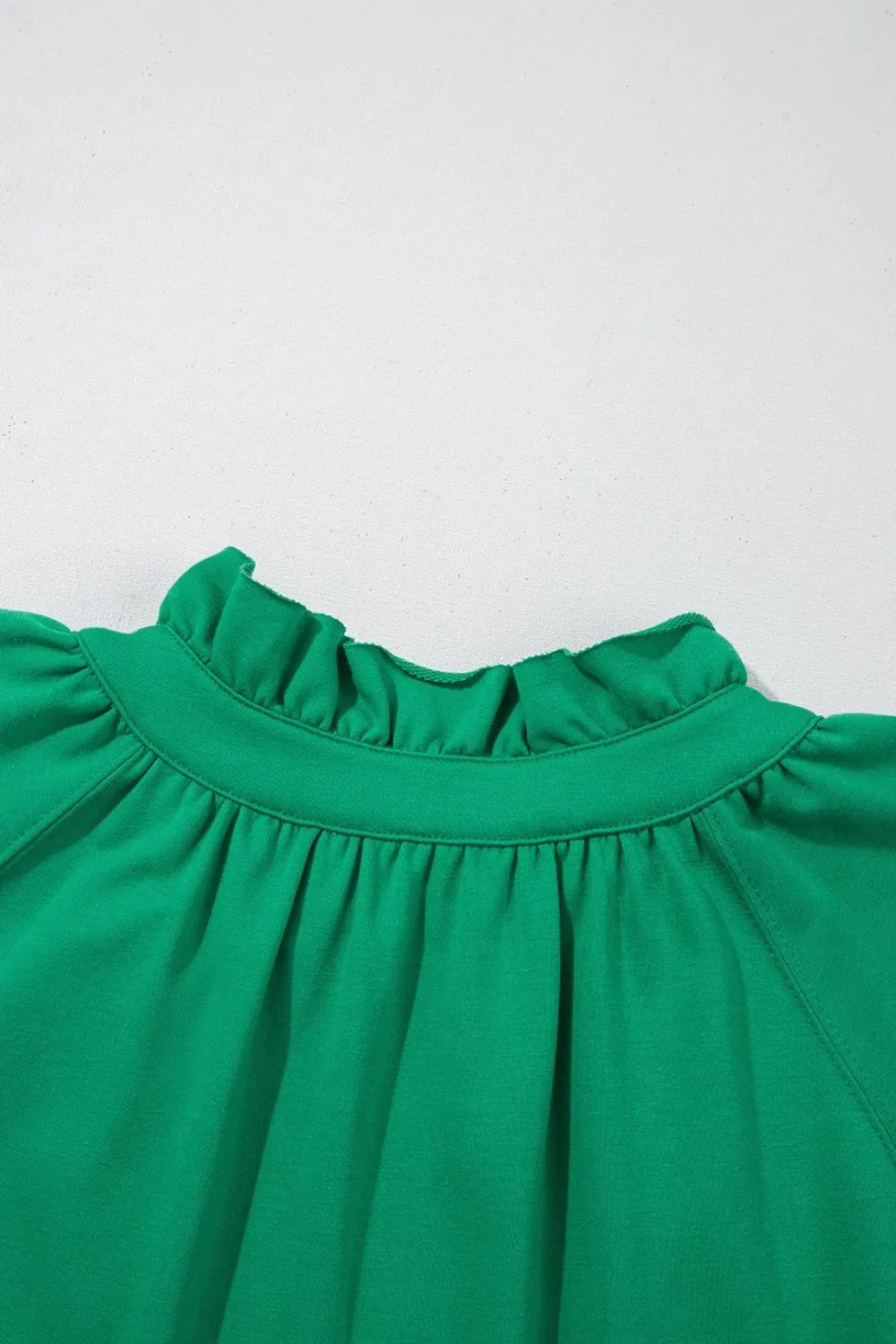Frill Zip Front Puff Sleeve Top and Skort Set