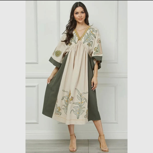 Vintage Blossom Maxi Dress