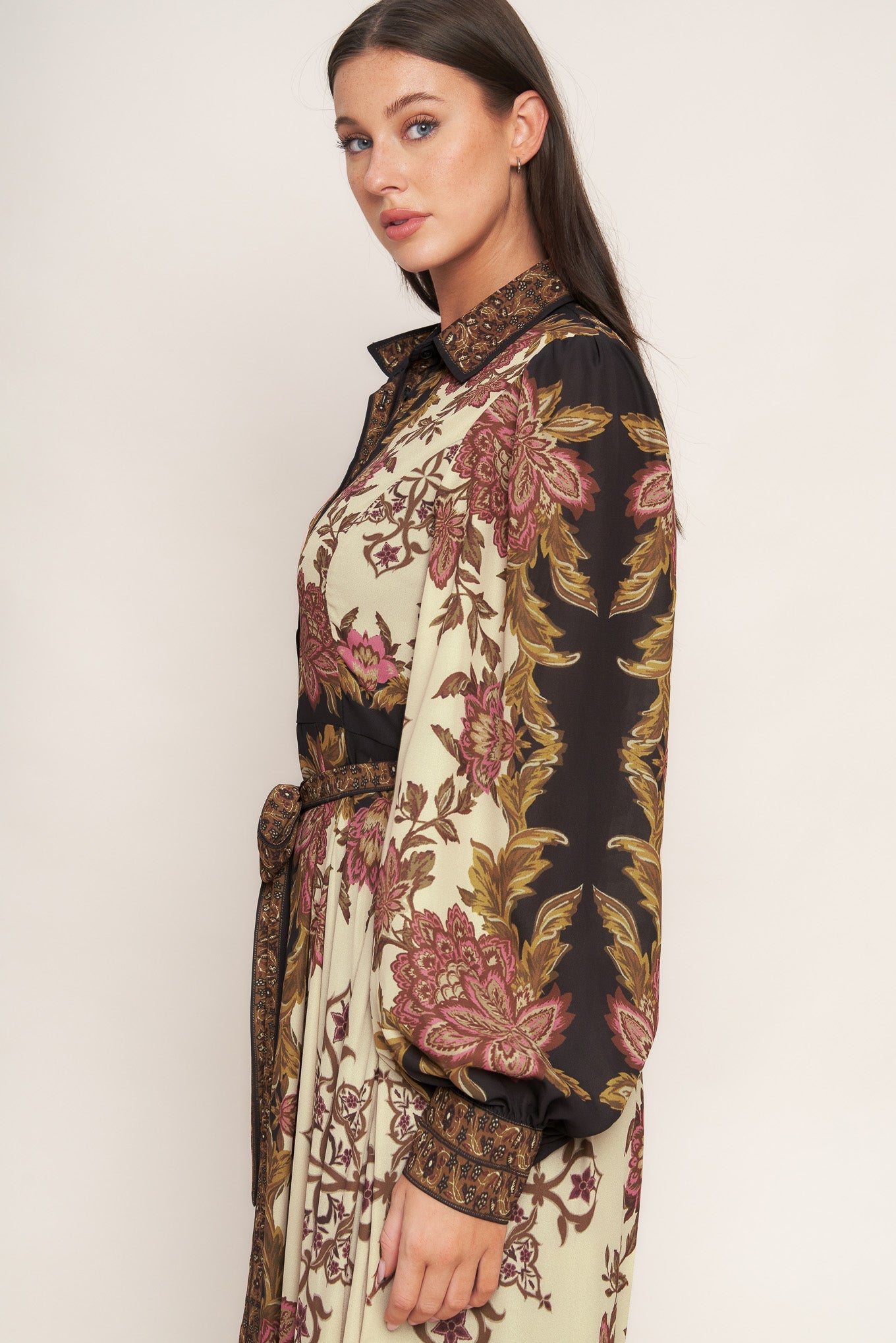 EARTHEN ROSE WOVEN MAXI DRESS