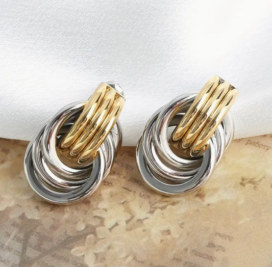 Dual Charm Hoop Studs