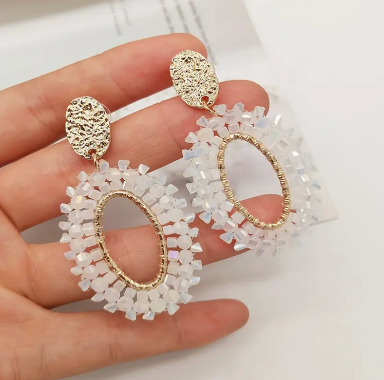 Mia Geometric Elliptical Earrings