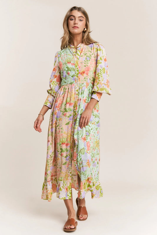 Meadow Bloom Midi Dress