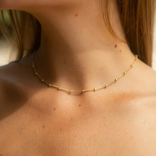 Pure Elegance Bead Decor Chain Necklace